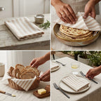 Premium Multipurpose Kitchen Towel Set – Roti Wrap, Dining & Cleaning Napkins – 6 Pcs - 16 X 16