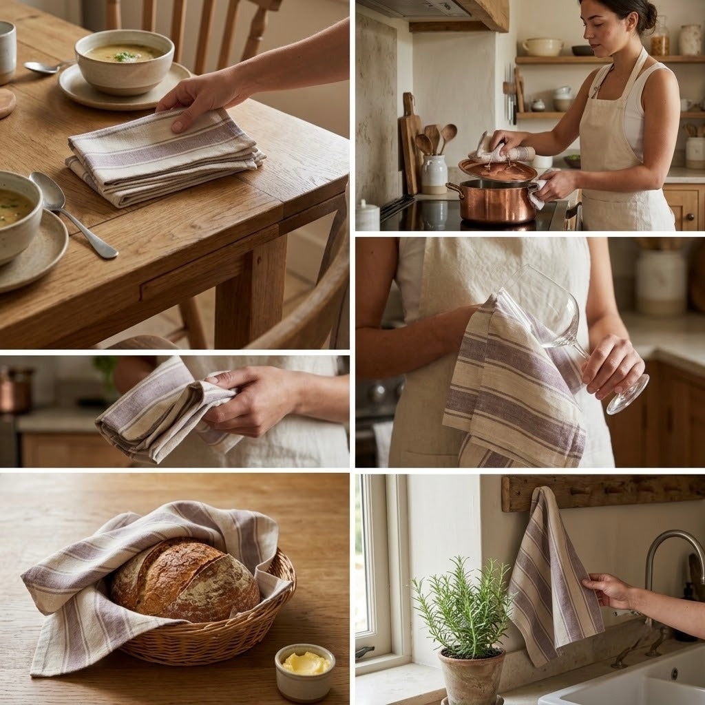 Premium Multipurpose Kitchen Towel Set – Roti Wrap, Dining & Cleaning Napkins – 6 Pcs - 16 X 16
