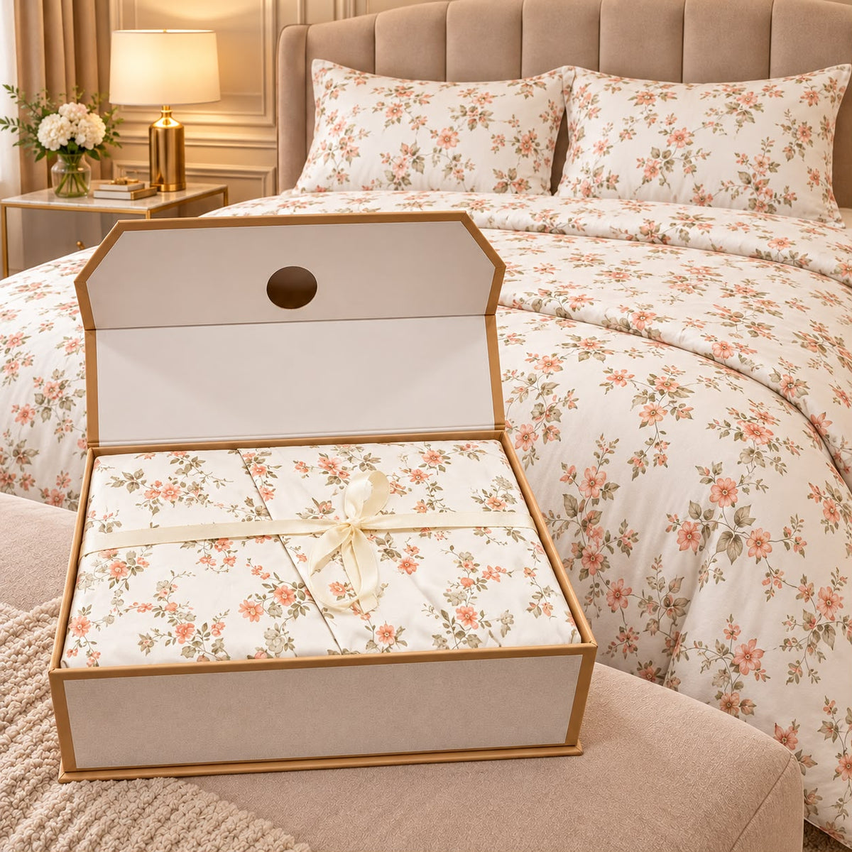 Premium Elia Luxury Bedsheet Gift Box – 3 Piece King Size Bedsheet Set