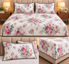Vintage Bloom Quilted Bedcover Set – King Size 3 Pcs 100 % Pure Cotton