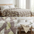 Botanical Leaf Print Double Bed Comforter – Soft Quilted Design