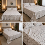 English Floral Print King Size Bedsheet with Lace Pillow Covers – 250 × 270 cm