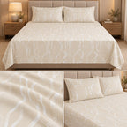 Premium Pure Cotton Elegant Printed Bedsheet Set – 3 Pcs