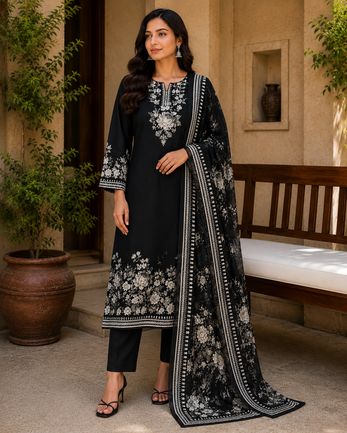 Zarqa 3-Piece Stitched Suit 🌻
