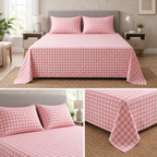 English Gingham Checks Bedsheet | King Size Product Code :- 55B95RKEH