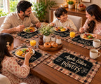 Vintage Apple Cider & Donuts Printed Fabric Dining Table Mats – Set of 4
