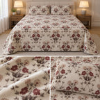 Premium English Garden Floral Winter Bedsheet Set – King Size 3 Pcs | Elegant Cotton Feel Designer Bedsheet
