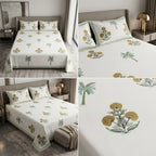 Heritage Block Print Cotton Bedsheet Set – King Size 3 Pcs