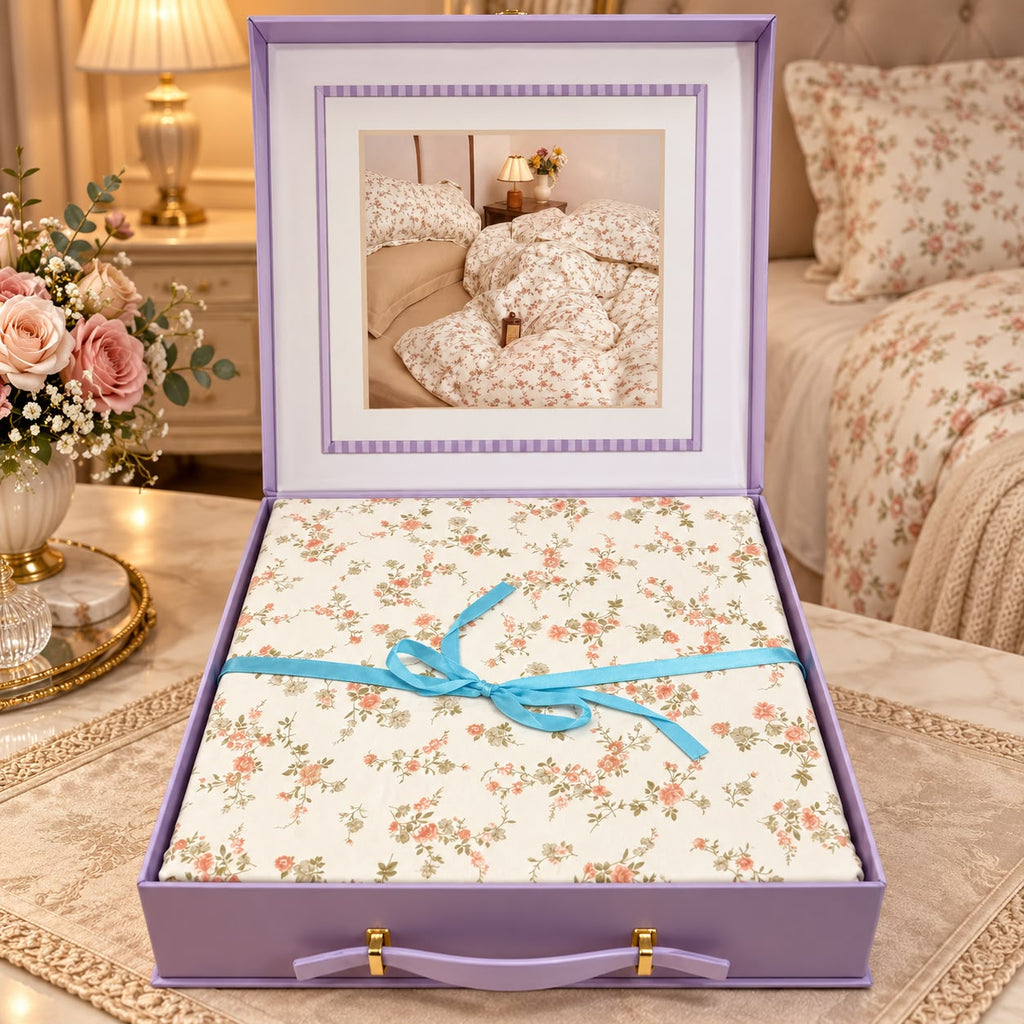 Premium Luxury 4 Piece Duvet Cover & Bedsheet Gift Box Set