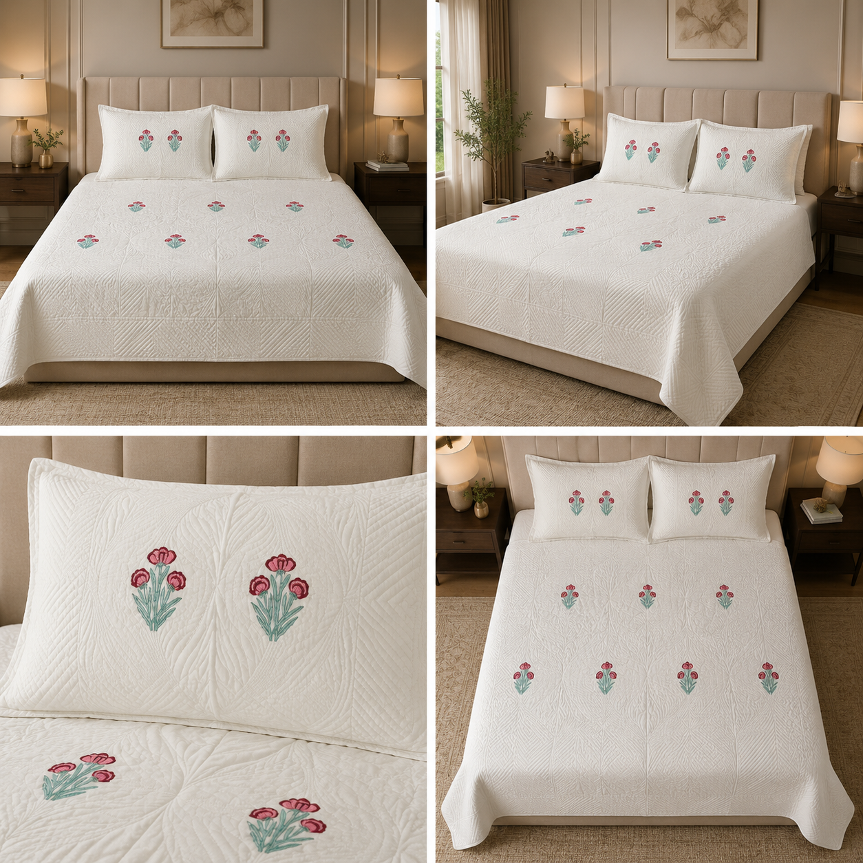 Motif Muslin Quilted Bedcover – King Size Luxury Product Code :- 55B365RKEH