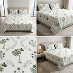 Heritage Block Print Cotton Bedsheet Set – King Size 3 Pcs