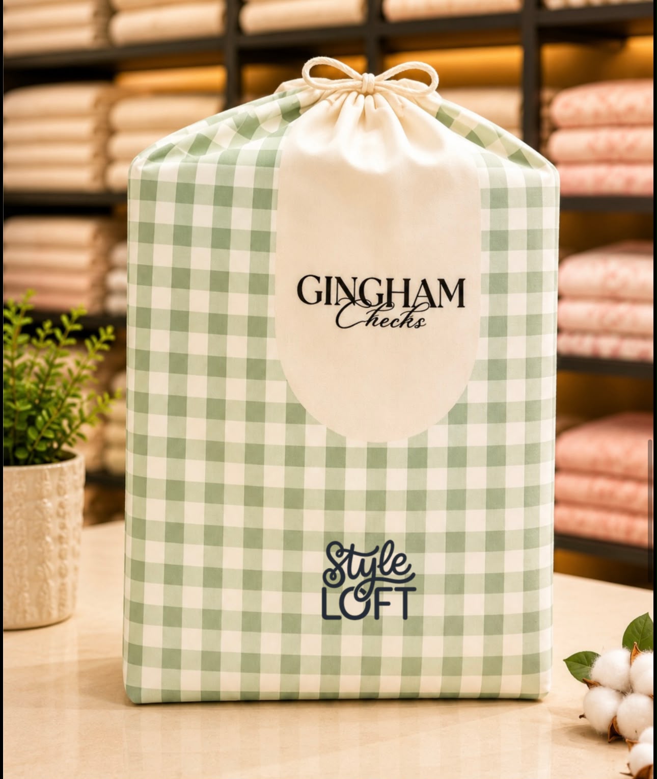 English Gingham Checks Bedsheet | King Size