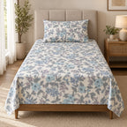 Printed Single Bedsheet Set – 2 Pcs (1 Bedsheet + 1 Pillow Cover) 100 % Pure Cotton