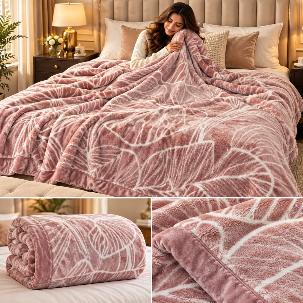 Luxury Plush Printed Blanket – King Size Super Soft Winter Blanket