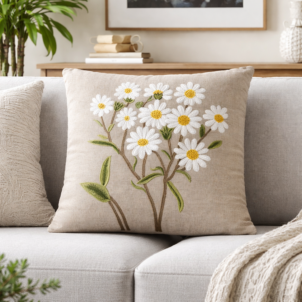Hand Embroidered Cushion Covers – 20 x 20 Inch (Cotton Base)