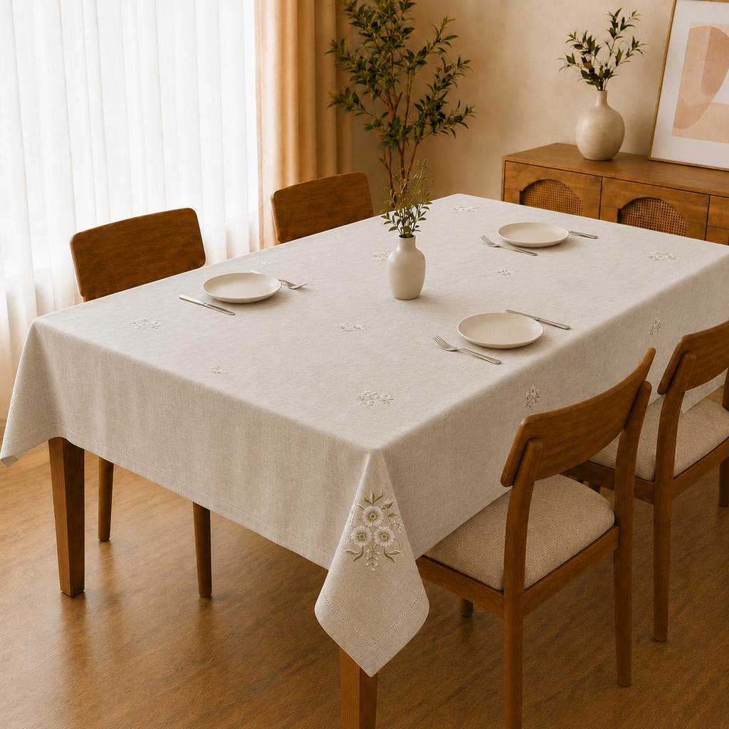 Imperial Threads Embroidered Dining Table Cover – 6 Seater (60 x 90 Inch) Product Code :-55B175RKEH
