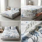Classical Design Elastic/Fitted Bedsheets Pure Mulmul Cotton 108 BY 108 Inch Product Code :- 55B135RKEH