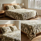 Botanical Floral Winter Bedsheet Set – Ultra Soft & Cozy King Size (3 Pcs)
