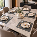 Leather Texture Dining Table Placemats – 6 Pcs Set | 12 × 18 Inches