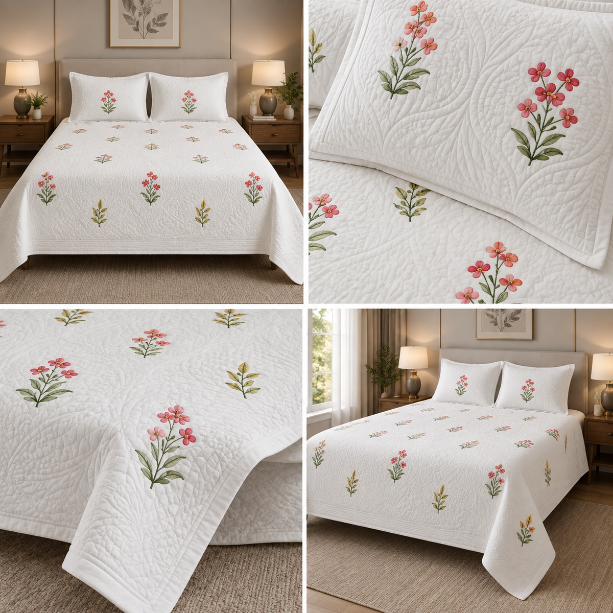 Motif Muslin Quilted Bedcover – King Size Luxury Product Code :- 55B365RKEH