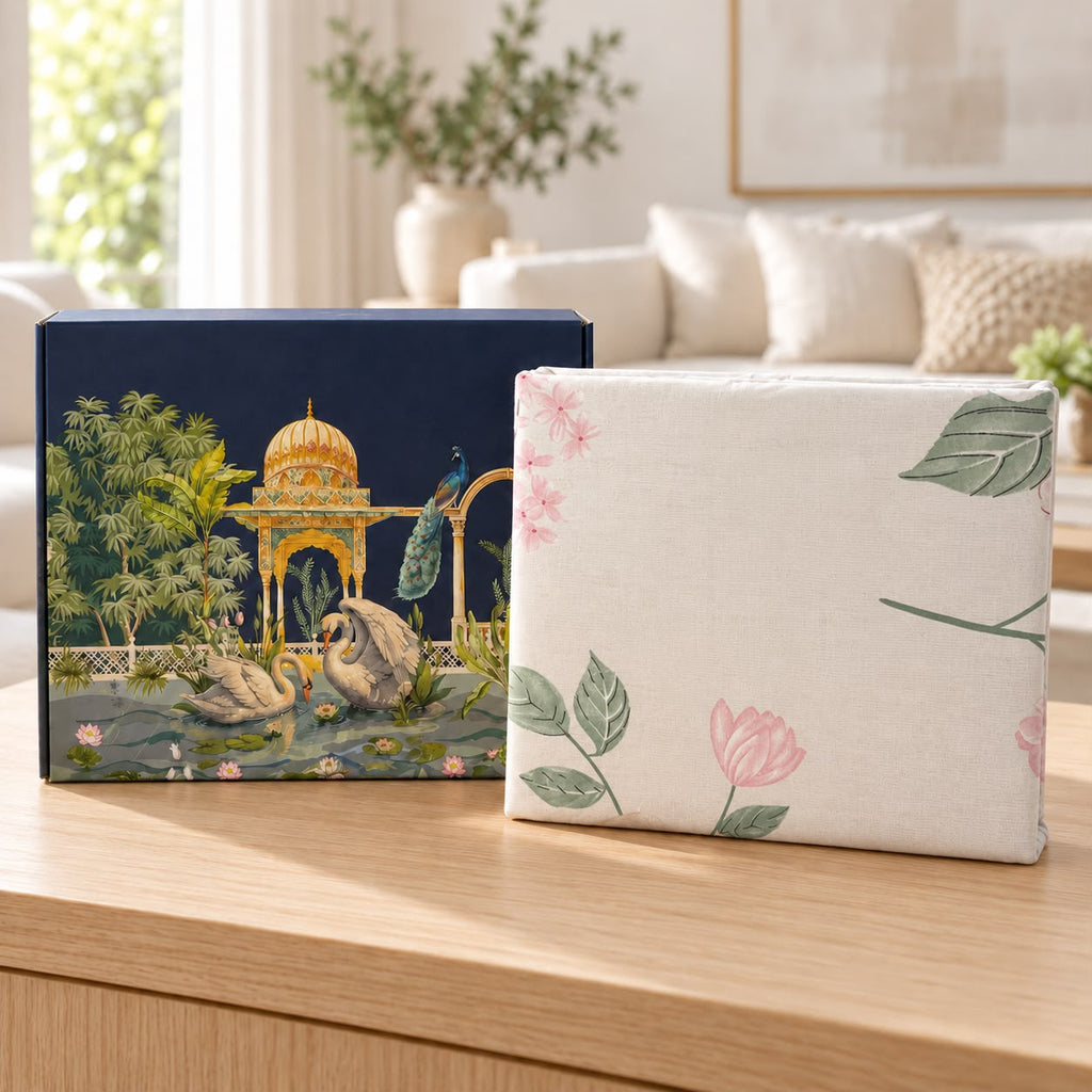 Luxury Botanical Printed Bedsheet Gift Box – Premium 3 Pcs Set