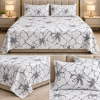 Jumbo Luxury Floral & Botanical Printed Bedsheet Set – 3 Pcs 120*120 Inch Super King