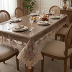 ✨ Transparent French Lace Dining 8 Seater Table Cover – Premium Quality | 56 x 102 Inches ✨ Product Code :- 55B179RKEH