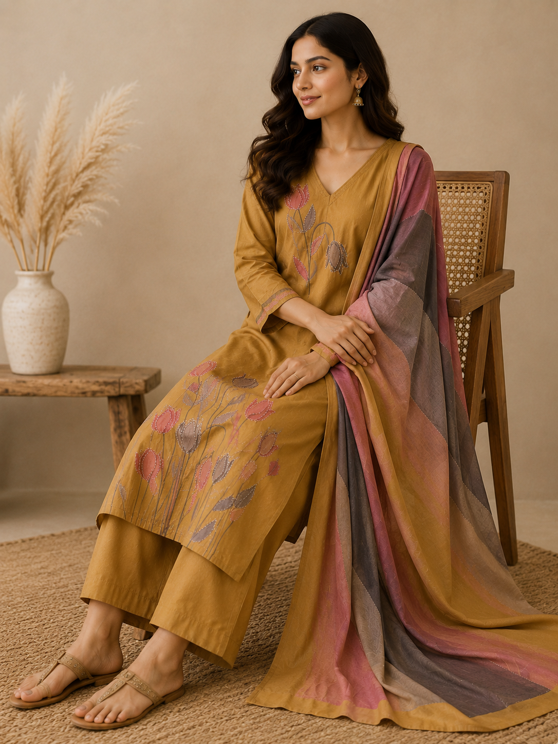Aambar 3-Piece Stitched Suit 👗