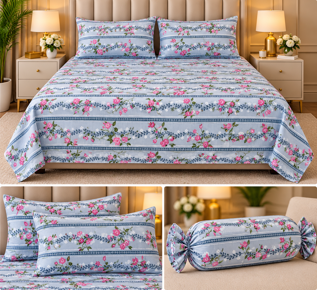 Botanical Candy Pack Flat Bedsheet Set – King Size Product Code :- 55B65RKEH