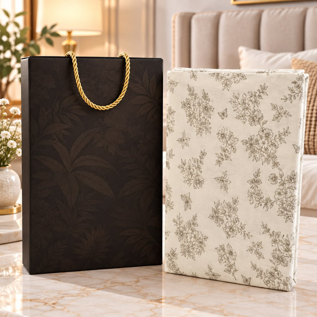 Luxe Premium Printed Bedsheet Gift Set – King Size 3 Pcs