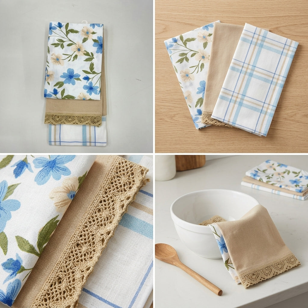 3-Piece Cotton Kitchen Napkin Set | Soft & Absorbent Multi-Purpose Kitchen Towels