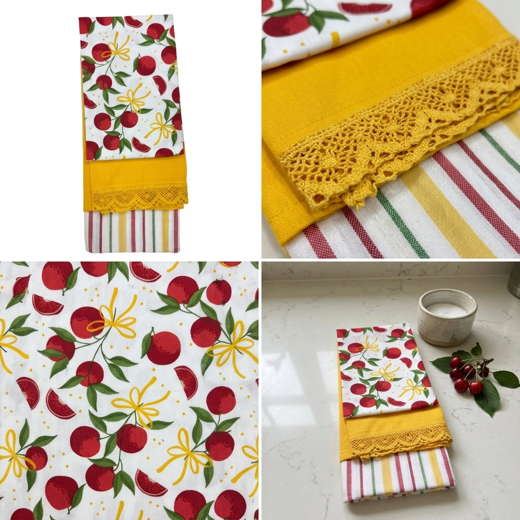 3-Piece Cotton Kitchen Napkin Set | Soft & Absorbent Multi-Purpose Kitchen Towels