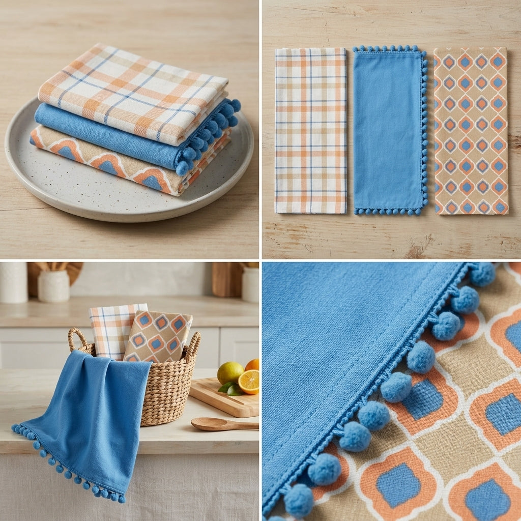3-Piece Cotton Kitchen Napkin Set | Soft & Absorbent Multi-Purpose Kitchen Towels