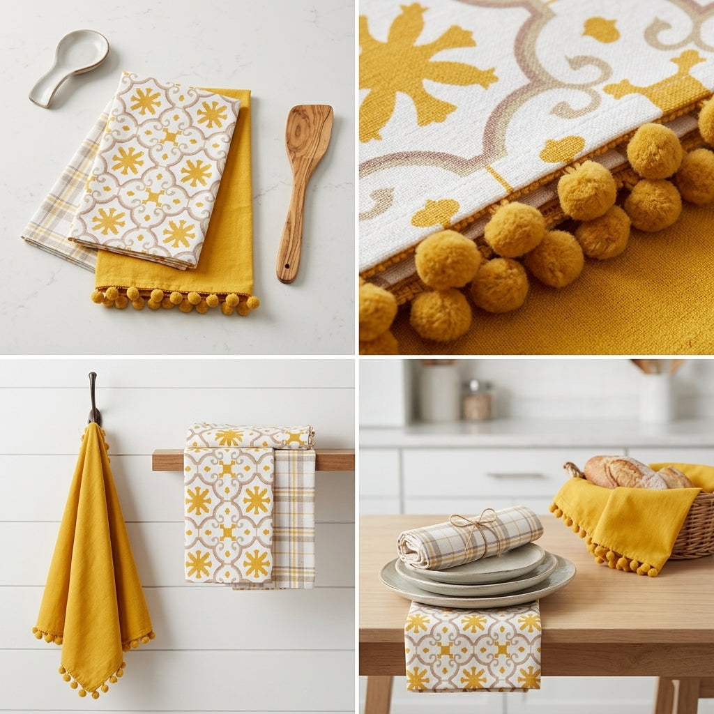 3-Piece Cotton Kitchen Napkin Set | Soft & Absorbent Multi-Purpose Kitchen Towels