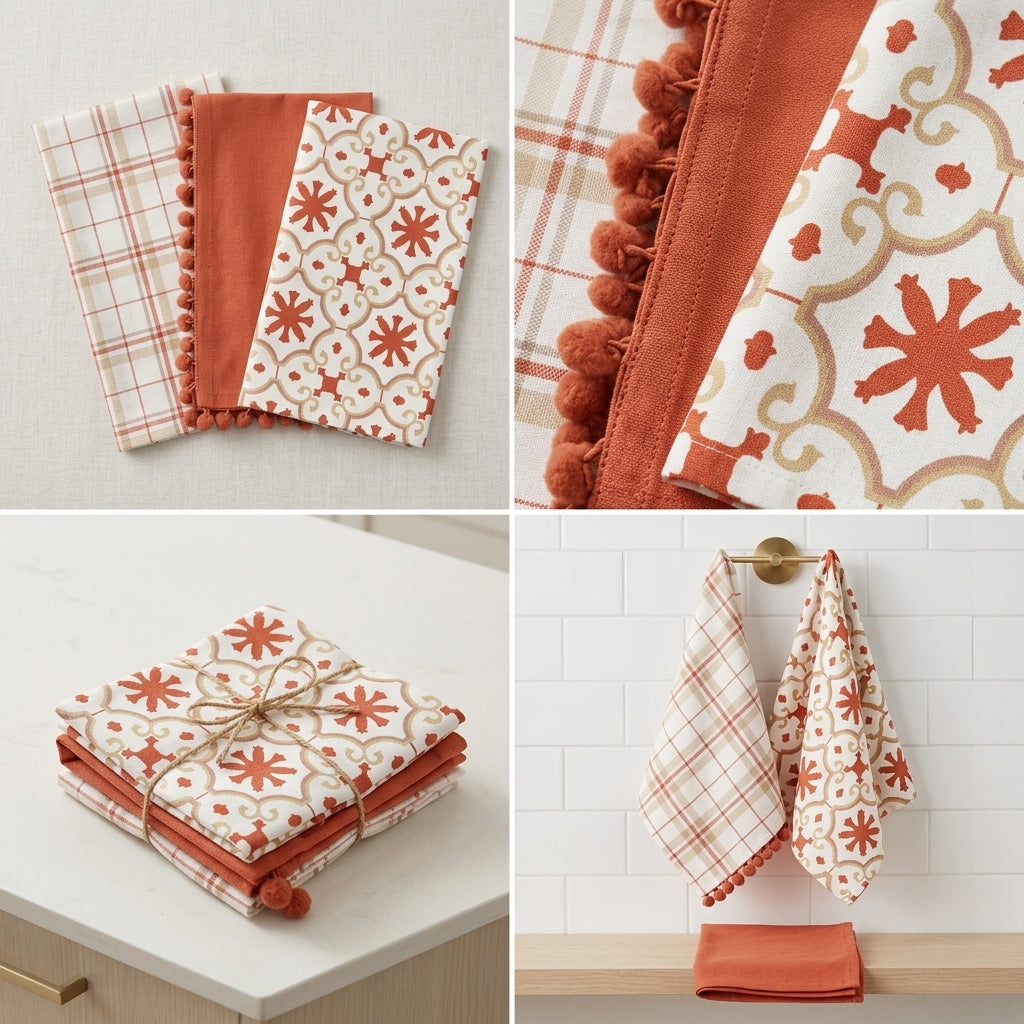 3-Piece Cotton Kitchen Napkin Set | Soft & Absorbent Multi-Purpose Kitchen Towels