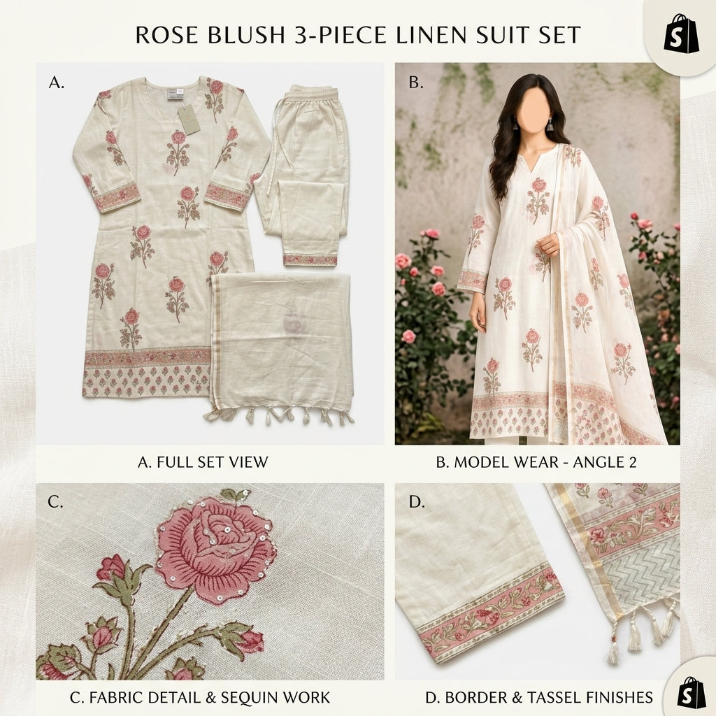 Rosy Raat 3-Piece Stitched Suit 🌻