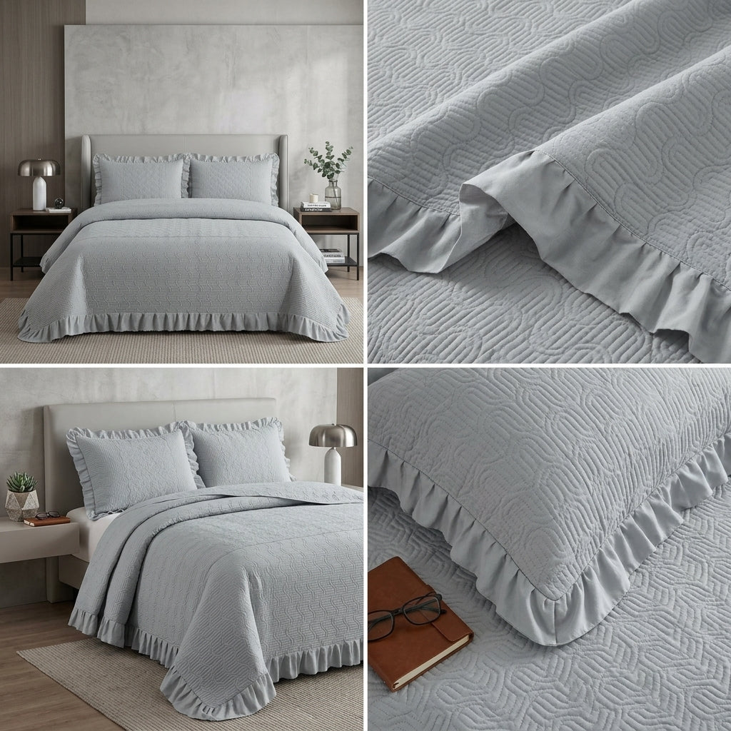 Quilted Bedcover Set – 3 Piece King Size