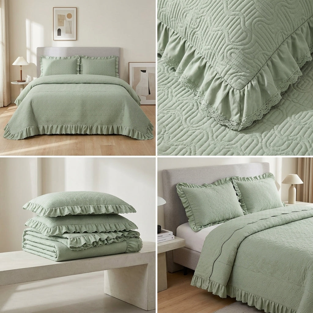 Quilted Bedcover Set – 3 Piece King Size