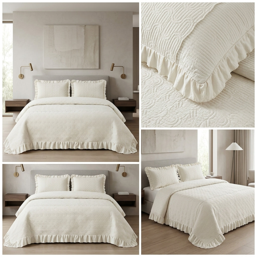 Quilted Bedcover Set – 3 Piece King Size