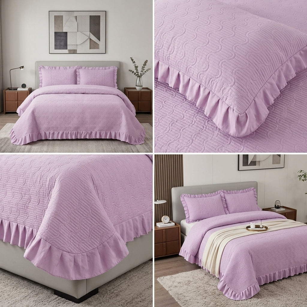 Quilted Bedcover Set – 3 Piece King Size