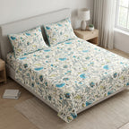 Premium Pure Cotton Bedsheet 90 × 108 Inches (7*9 Feet) Quilted Pillow Covers Product Code :- 55B75RKEH