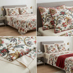 Premium Pure Cotton Bedsheet 90 × 108 Inches (7*9 Feet) Quilted Pillow Covers Product Code :- 55B75RKEH