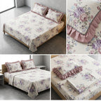 English prints Bedsheet with lace pillow covers 100% Cotton