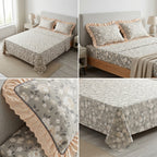 English prints Bedsheet with lace pillow covers 100% Cotton