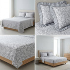 English prints Bedsheet with lace pillow covers 100% Cotton