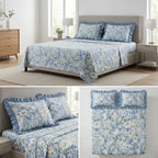 English prints Bedsheet with lace pillow covers 100% Cotton