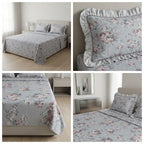 English prints Bedsheet with lace pillow covers 100% Cotton