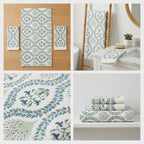 Waffle Cotton Towel Set – 3 Piece Embroidered Collection