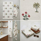 Waffle Cotton Towel Set – 3 Piece Embroidered Collection