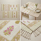 Jute Table Runner & Placemat Set – 3 Piece with Tassels